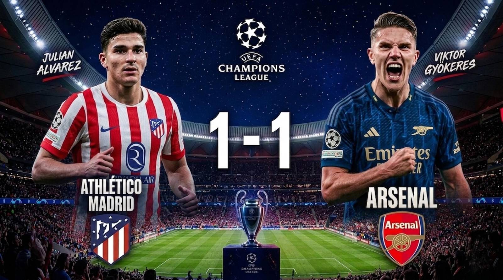 Atlético and Arsenal battle ends in a tense draw in Champions League semi-finals