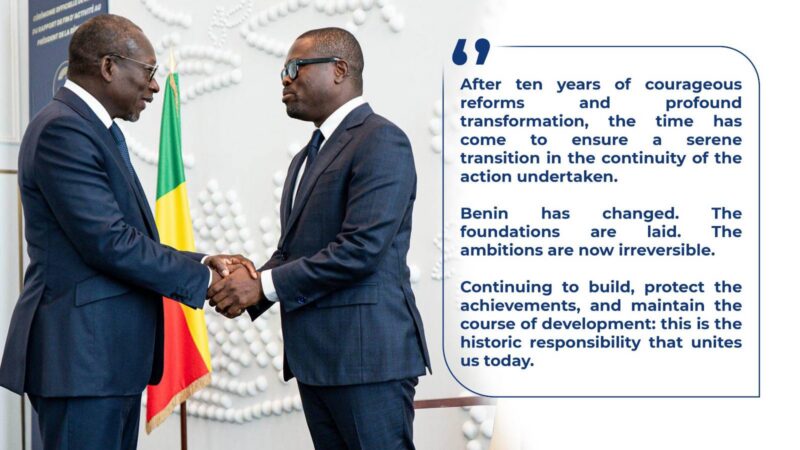 Benin bids farewell to patrice talon after a decade of transformative leadership