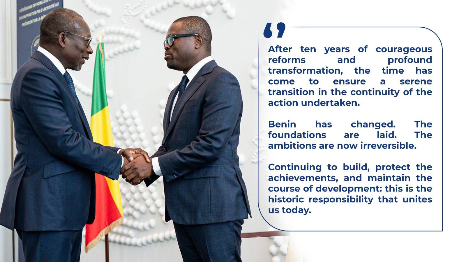 Benin bids farewell to patrice talon after a decade of transformative leadership