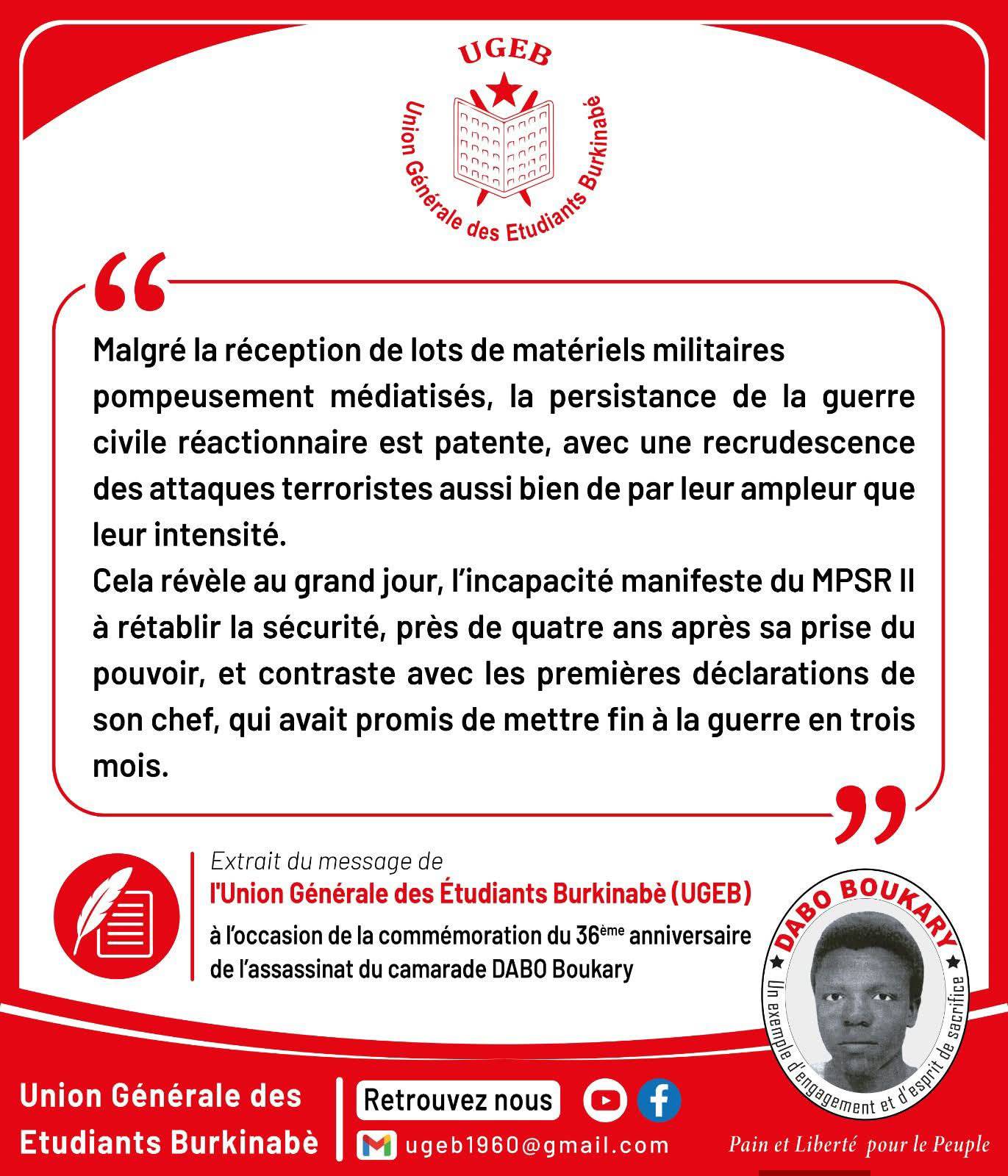 Burkina Faso security: students’ union questions mpsr ii leadership amid escalating crisis