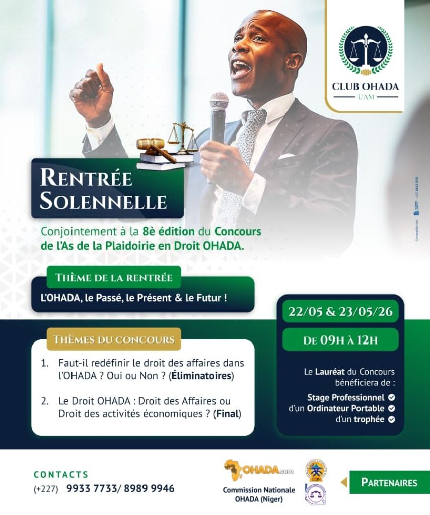 Annual ohada moot court competition and academic event in Niamey may 2026