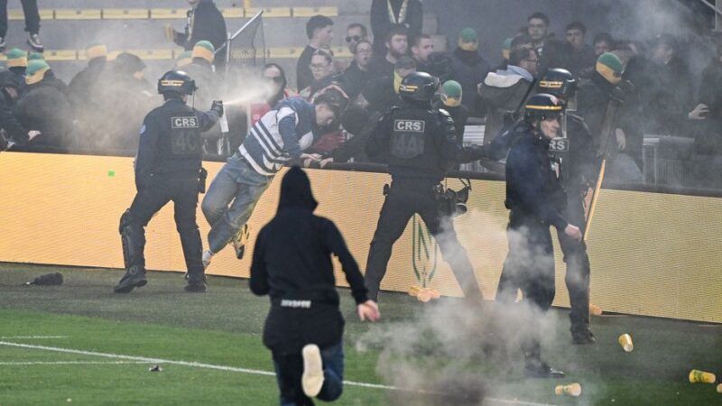 Fc nantes supporters condemn pitch invasion after ligue 1 match disrupted