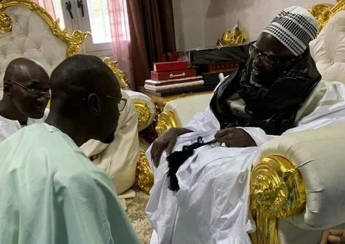 Ousmane Sonko received by the General Khalife of the Mouride Brotherhood, Serigne Mountakha Mbacké