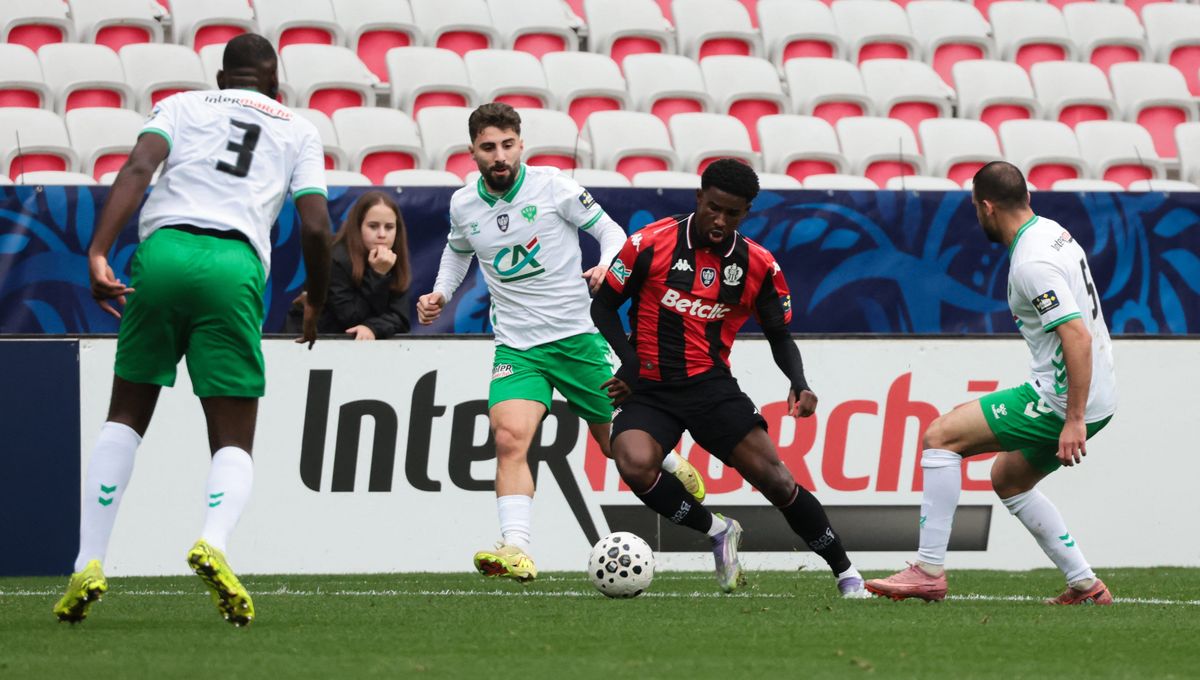 Nice's forward Mohamed-Ali Cho in action against Saint-Étienne this season in the Coupe de France