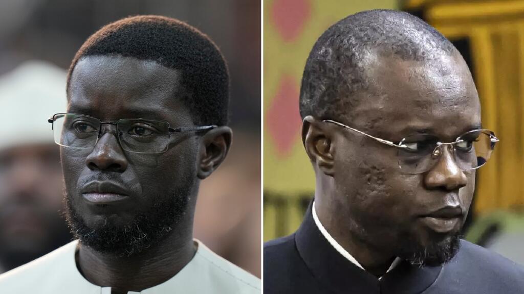 Senegal's President Bassirou Diomaye Faye (left) and former Prime Minister Ousmane Sonko (right)