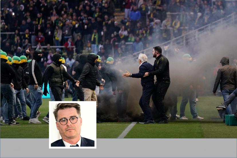 On May 17, Nantes-Toulouse was halted at the 22nd minute after home supporters invaded the pitch.