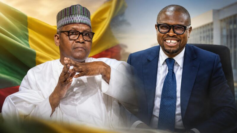 Benin president romuald wadagni meets aliko dangote in Cotonou