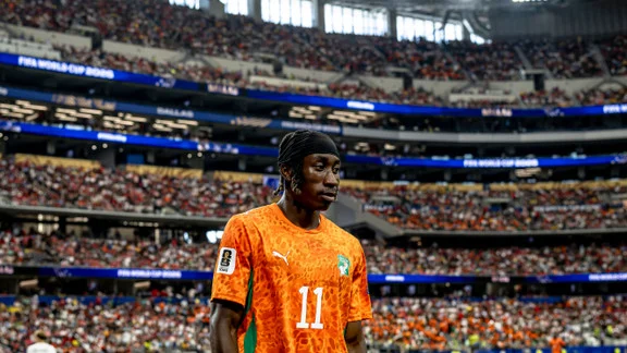 Yan Diomandé in action during the 2026 World Cup