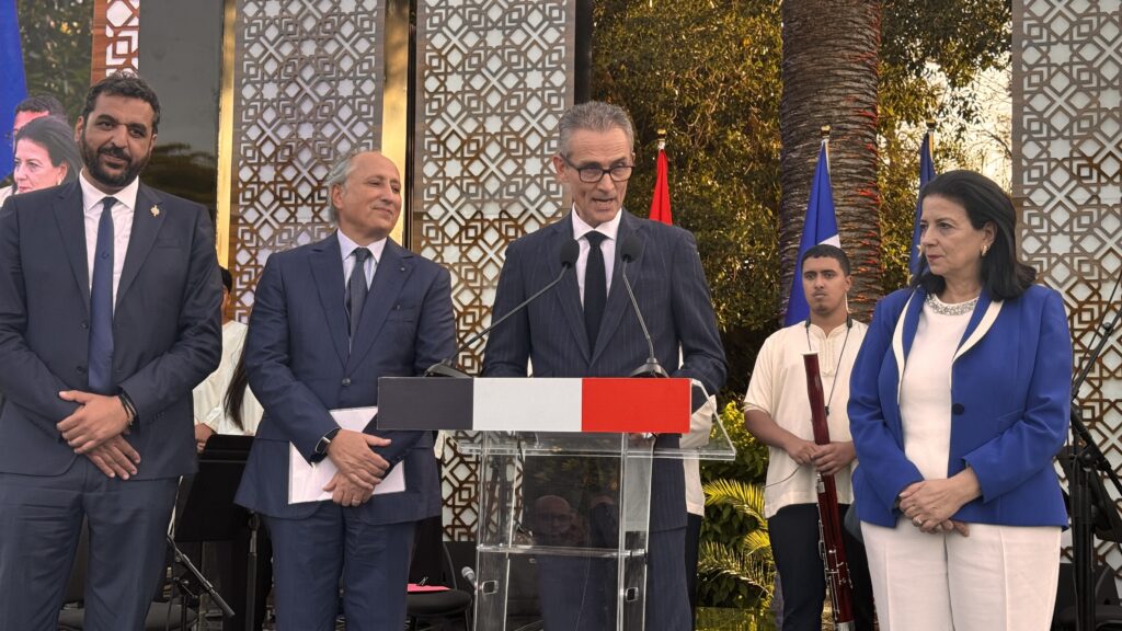 French ambassador Philippe Lalliot addressing guests in Rabat