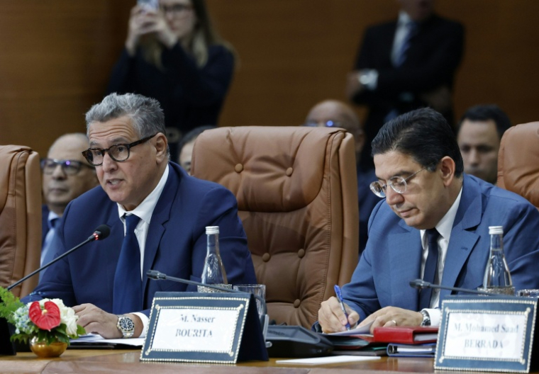 Moroccan and French officials during a plenary session in Rabat