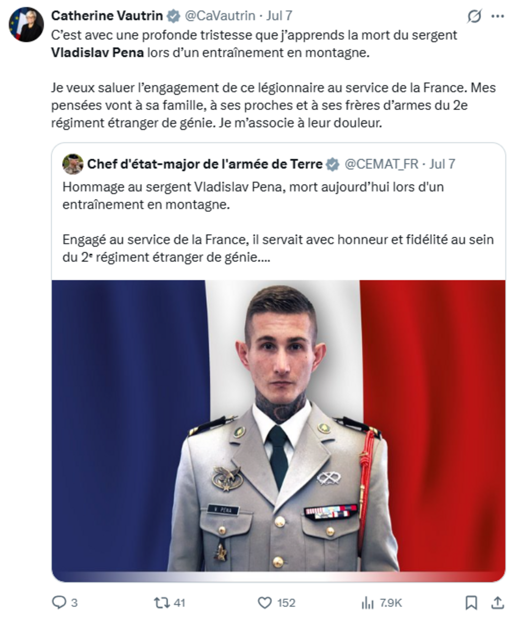 Official French military images confirming Sergeant Pena’s death in France, not Mali.