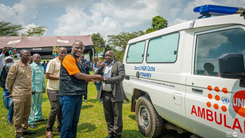 Oicha’s general hospital receives vital ambulance in Nord-Kivu humanitarian effort