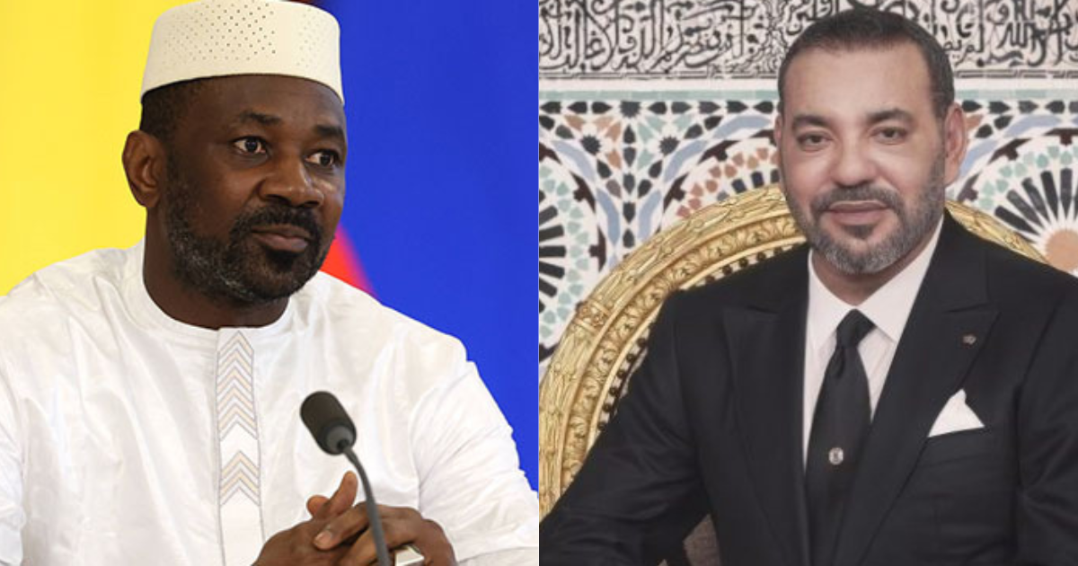 King Mohammed VI of Morocco and Malian transitional leader Assimi Goïta