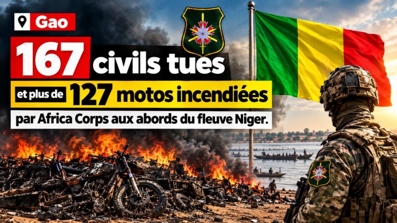 Gao massacre: 167 civilians killed and over 127 motorbikes burned by Africa Corps near the Niger River